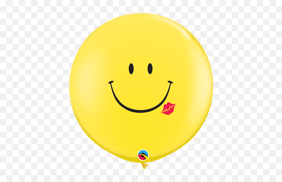 Qualatex Smile And A Kiss 36 Inch Yellow Latex Balloons - 2 Count Happy Emoji,Graduation Emoticon
