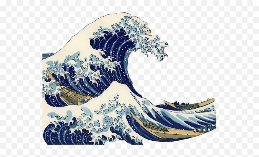 Wave Ocean Asthetic Nature Sea Tsunami - Great Wave Off Kanagawa Pink Emoji,Tsunami Emoji