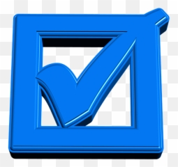 Hook Check Mark Yes - Transparent Background Logo Blue Emoji