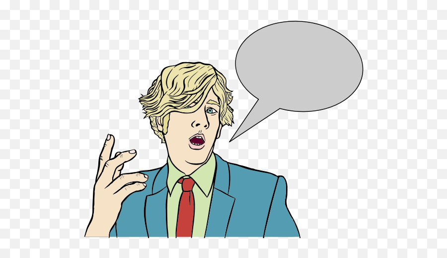 Blond Man With Speech Bubble - Cartoon With Speech Bubble Emoji,Flexing Arm Emoji