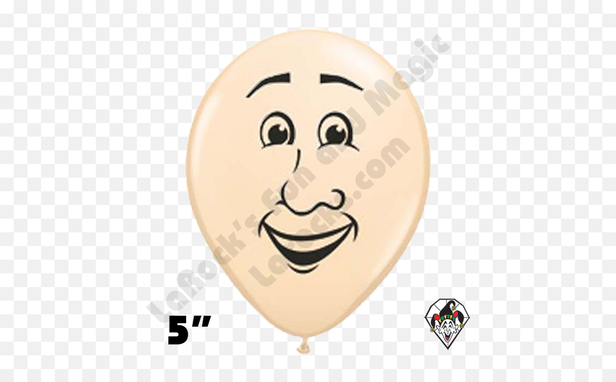 5 Inch Round Man Face Blush Qualatex 100ct - Balloon With Face Emoji,Blush Emoticon