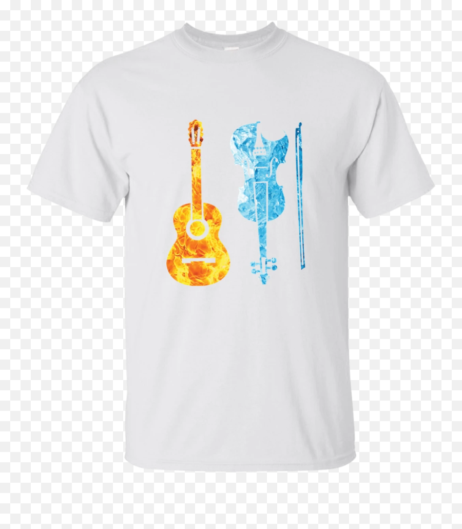 Music Instrument Fire And Ice T - Shirt Emoji,Bass Guitar Emoji