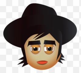 Pete Doherty Emoji Emojis Emo Face - Cartoon,Sombrero Emoticon