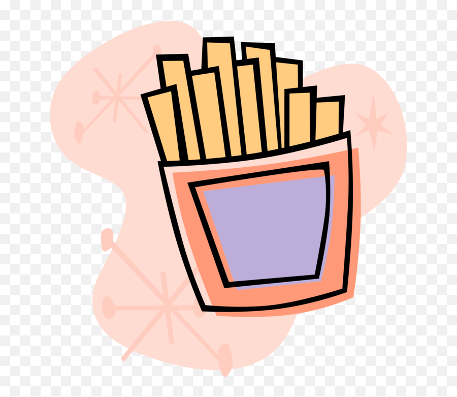 Vector Illustration Of French - Fried Potatoes Fast Food Horizontal Emoji,Deep Fried Emoji