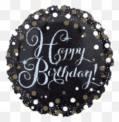 Complete Your Sweet Box With A Black U0026 Silver Happy Birthday Balloon - Party City 50th Birthday Emoji,Happy Birthday Emoji Texts
