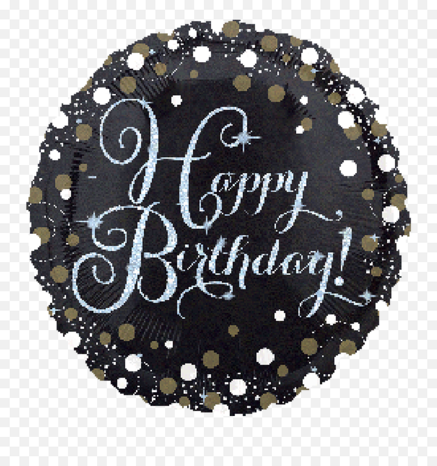 Complete Your Sweet Box With A Black U0026 Silver Happy Birthday Balloon - Party City 50th Birthday Emoji,Happy Birthday Emoji Texts