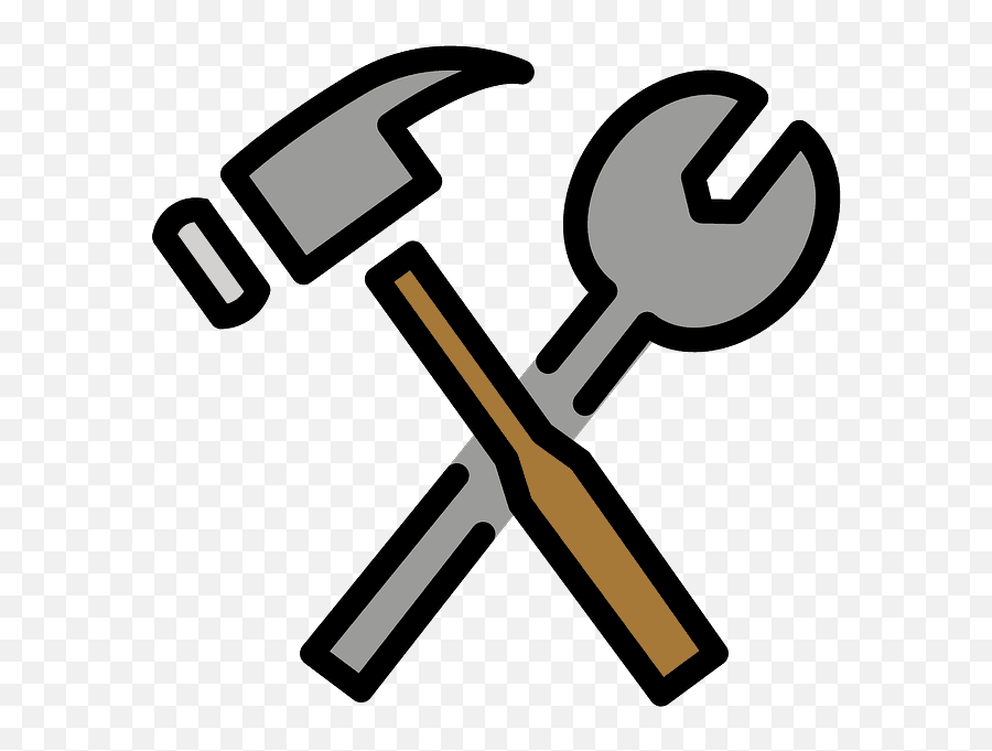 Hammer And Wrench Emoji Clipart - Clé À Molette Svg,Tool Emoji