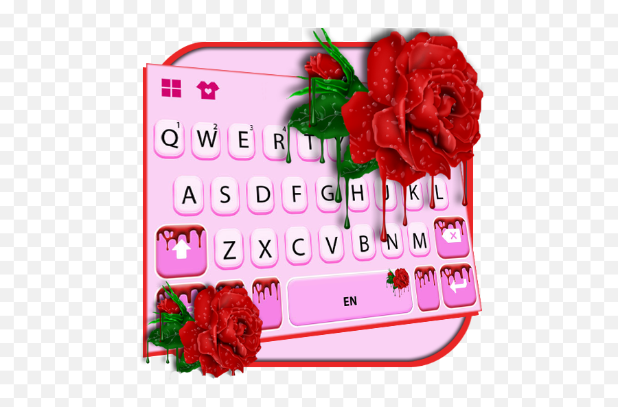 Dripping Red Rose Keyboard Theme - Garden Roses Emoji,Black Rose Emoji Copy And Paste