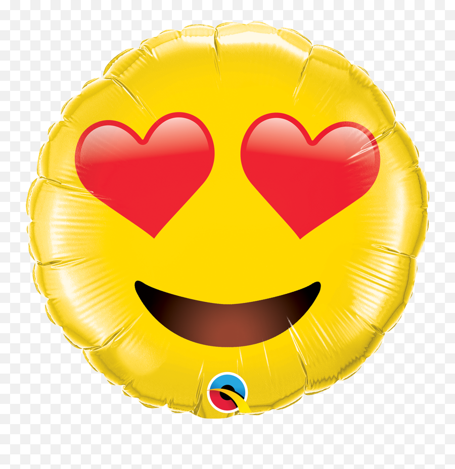 28 Smiley Face With Heart Eyes Foil Balloon - Chick Balloon Emoji,Emoji Balloons