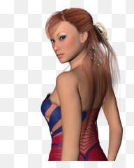 Beautiful Female 3d Model In Corset - 3 D Model Girl Emoji,Emoji Sports Bra