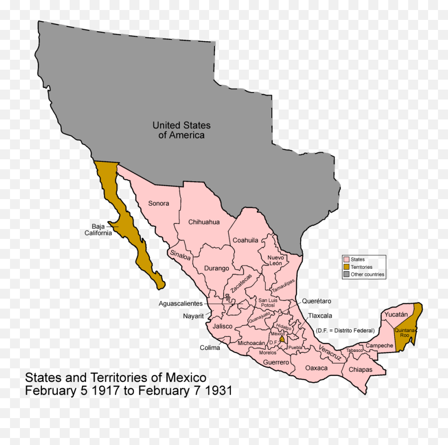 Mexico 1917 To 1931 - Map Of Mexico 1917 Emoji,New Mexico Emoji