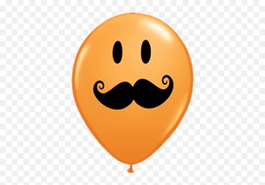 Moustache Balloons - Heart Balloon With Moustache Emoji,Hair On Fire Emoticon