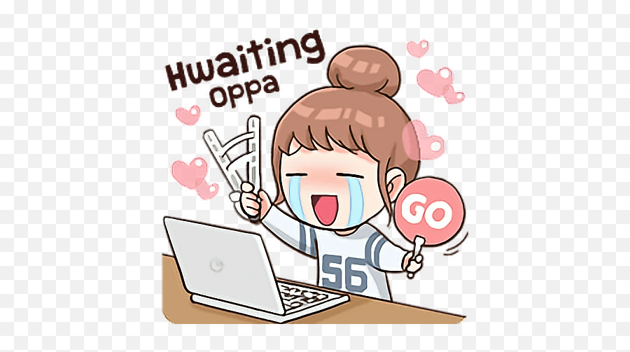 Download Cute Love Stickers Korean Png - Korean Cute Stickers Png Emoji,Korean Emoji