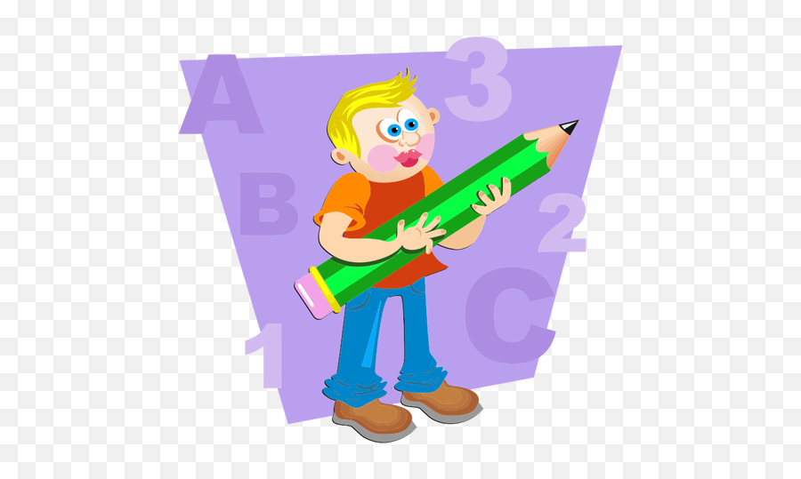 Boy With Giant Pencil - Pencil Emoji,Squirt Gun Emoji