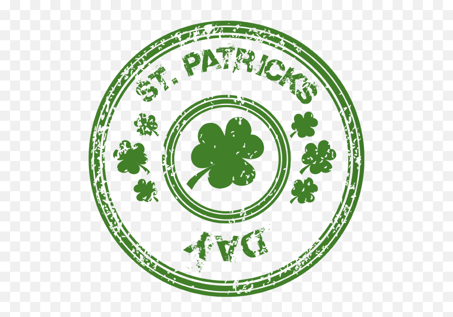 St Patricks Day Stamp With Shamrock - Saint Patricks Day Transparent Png Emoji,St Patrick's Day Emoji Art