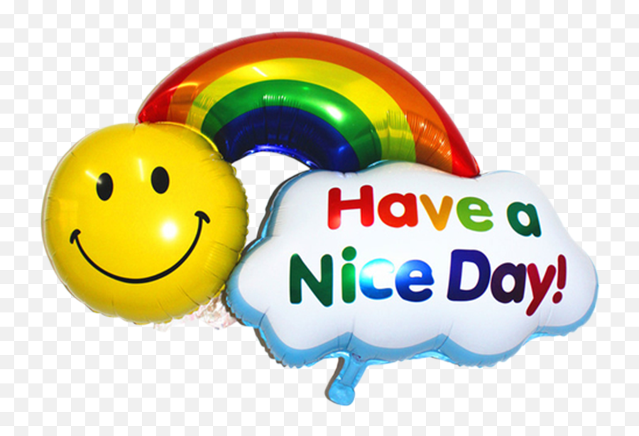 Nice Day Rainbow Smiley Foil Balloon - Have A Nice Day Rainbow Balloon Emoji,Have A Nice Day Emoticon