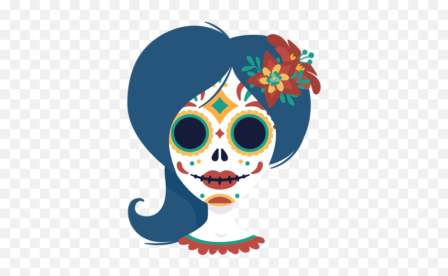 Day Of The Dead Woman Mask - Day Of The Dead Transparent Emoji,Day Of The Dead Emoji