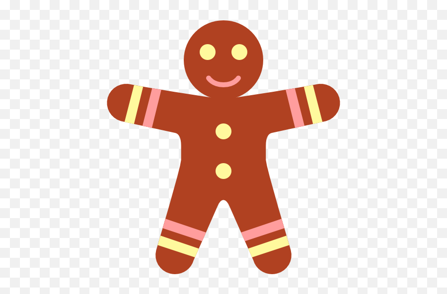 Gingerbread Men Icon - Simple Santa Claus Clipart Emoji,Gingerbread Emoji