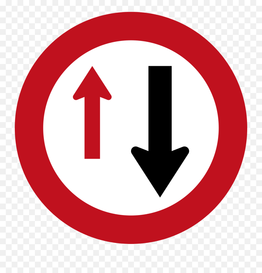 New Zealand Road Sign R2 - 2 Arrows Road Sign Emoji,Sign Language Emoji Meanings