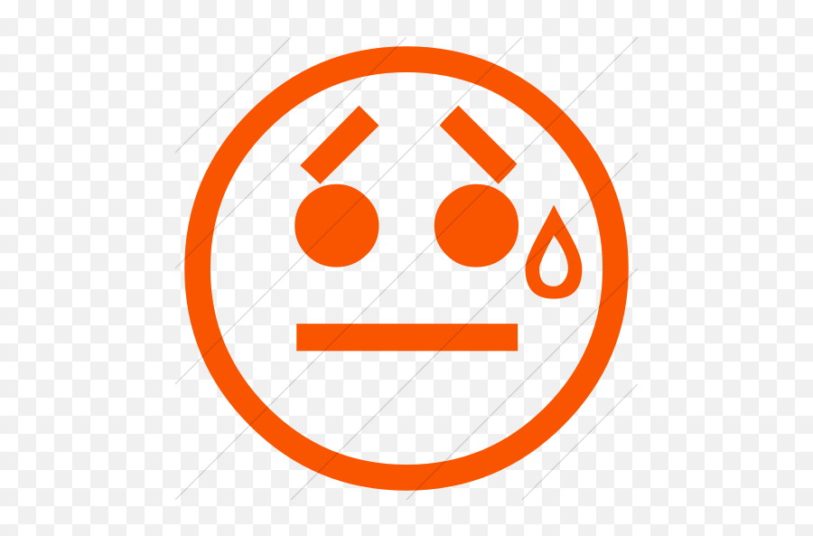 Classic Emoticons Face With Cold Sweat Icon - Icon Red Smiley Png Emoji,Cold Emoticons