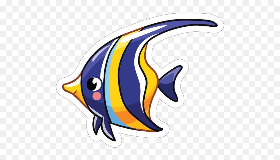 Majestic Moorish Idol Fish Sticker Emoji,Skull Fish Fish Emoji