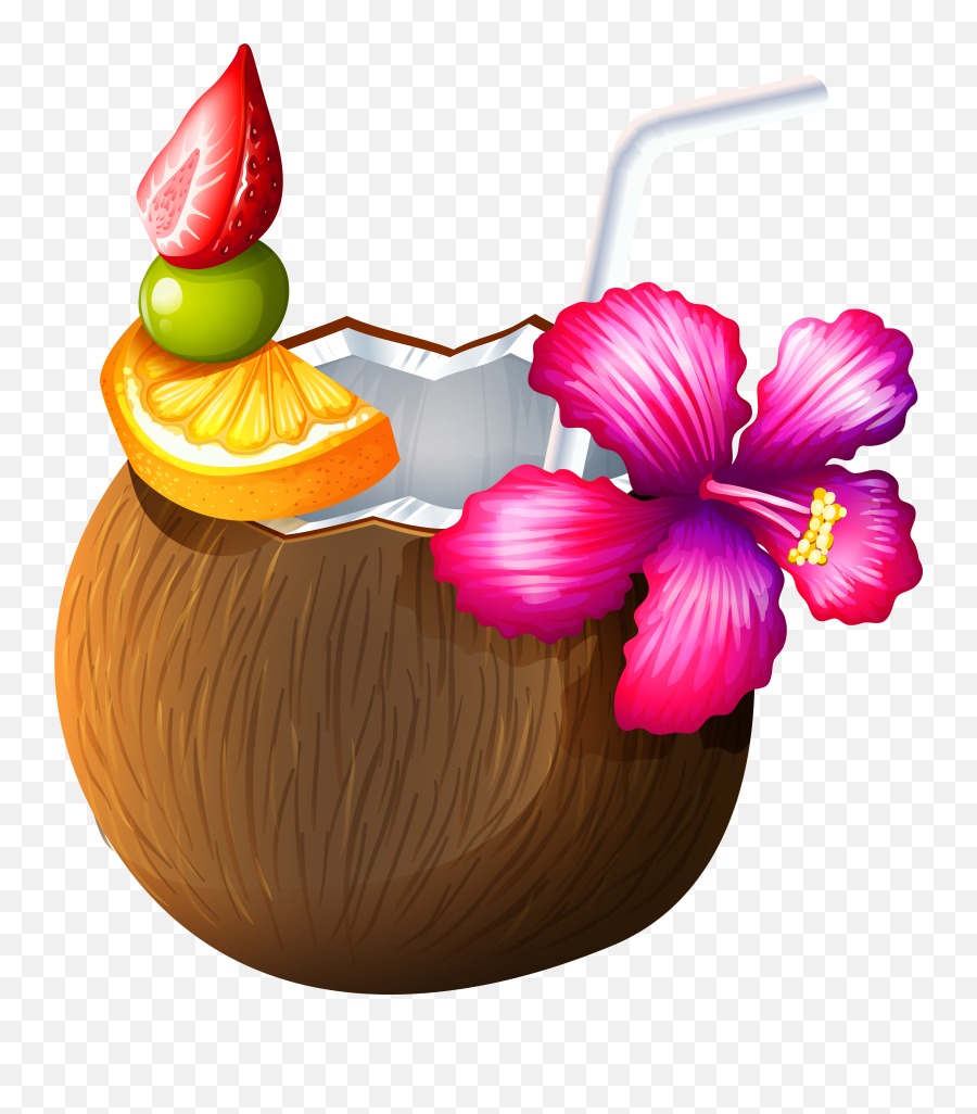 Cocktails Clipart Birthday Cocktails - Coconut Drink Clipart Emoji,Cocktail Emoticon