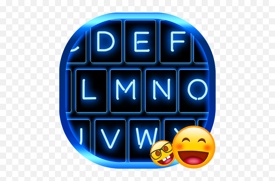 Neon Blue Emoji Keyboard - Descargar Teclados Bonitos Para Hombres,Nani Emoji