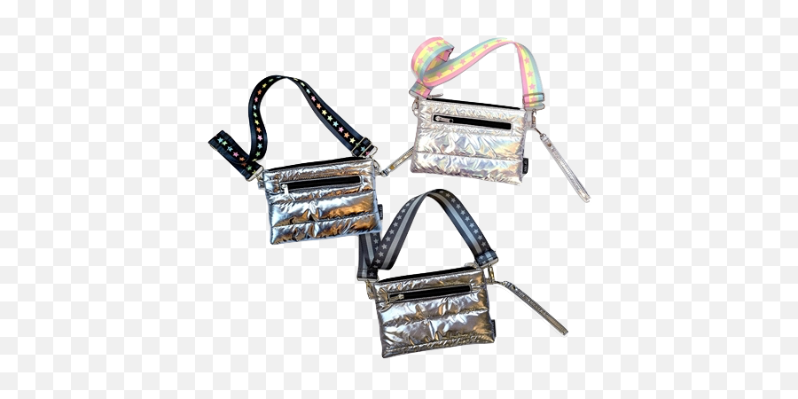 Top Trenz Metallic Puffer Waist Belt Bags - Puffer Belt Emoji,Emoji Fanny Pack