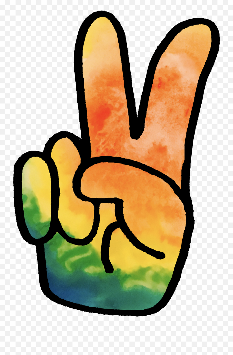Peace Sign Hand - Tiedye Transparent Png Original Size Transparent Background Peace Sign Hand Clipart Emoji,Peace Hand Emoji