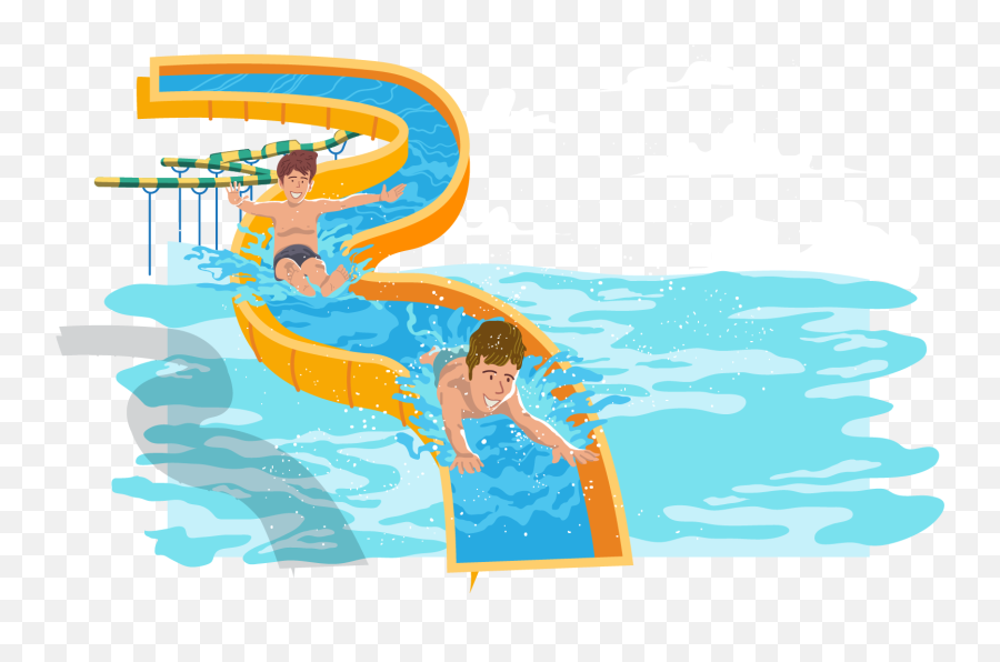 Water Park Water Slide Swimming Pool - Vector Skateboard Png Transparent Water Park Clipart Emoji,Swimming Pool Emoji