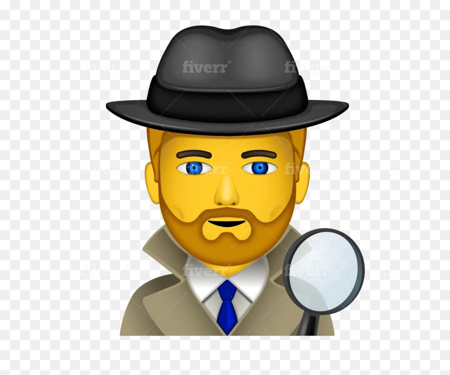 Design Custom Emoji In 48hr - Detective Emoji,Fedora Emoji