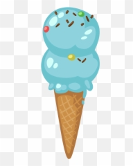 Icecream Clipart Blue Icecream Blue - Cute Ice Cream Clipart Emoji,Ice Cream Cone Emoji