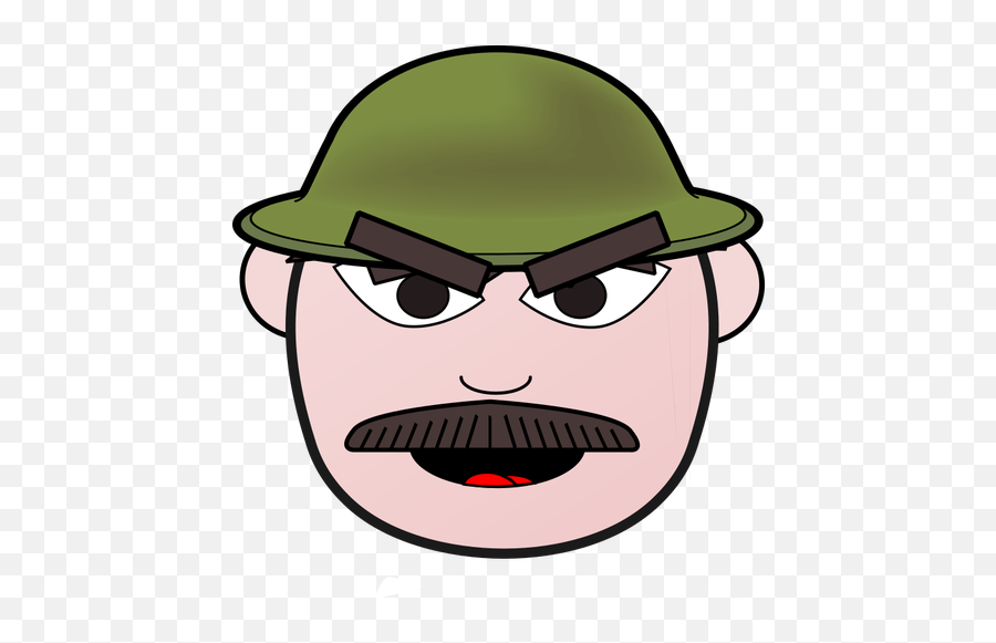 Angry Soldier Man - Army Soldier Cartoon Head Emoji,Military Emoji