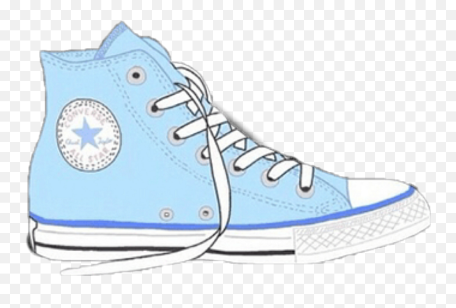 Converse Chaussure Bleu Look - Converse Clipart Png Emoji,Converse Emoji