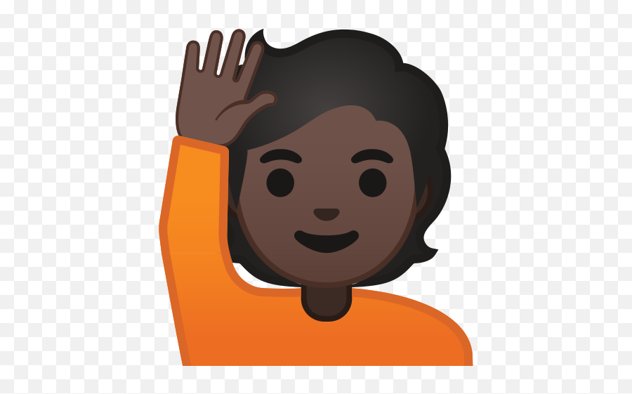 Dark Skin Tone Emoji - Emoji Mano Levantada,Person Raising Hand Emoji