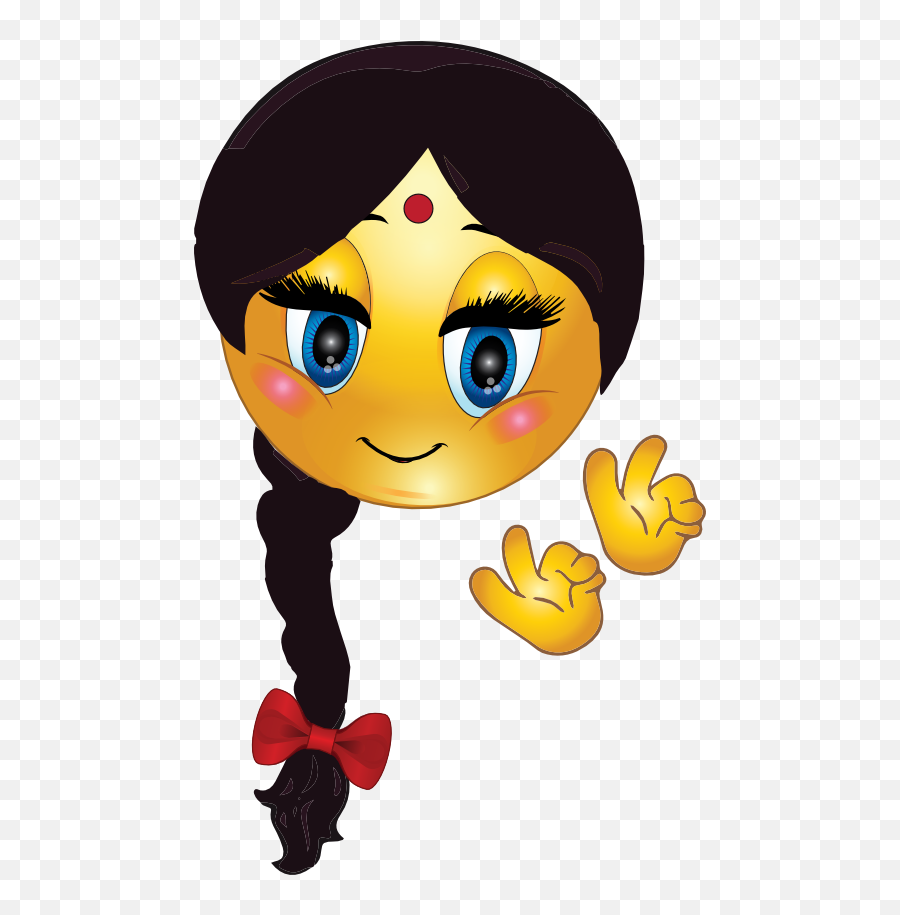 Clipart Smile Girl Indian Face Clipart Smile Girl Indian - Indian Smiley Face Emoji,Indian Emoji