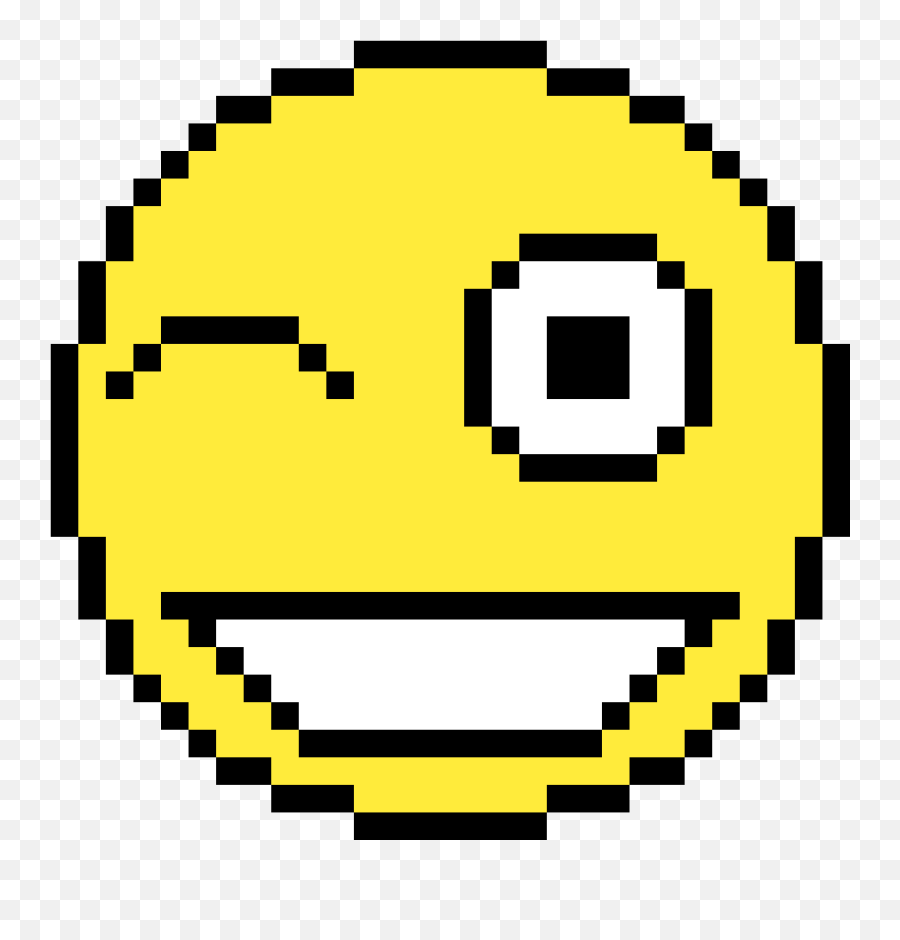 Pixilart - Emoji Pixel Art,Winky Face Emoji Png
