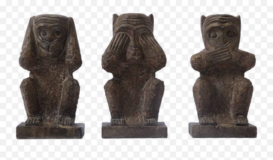 Bluestone Set Of 3 Wise Monkeys - Statue Emoji,3 Monkey Emojis