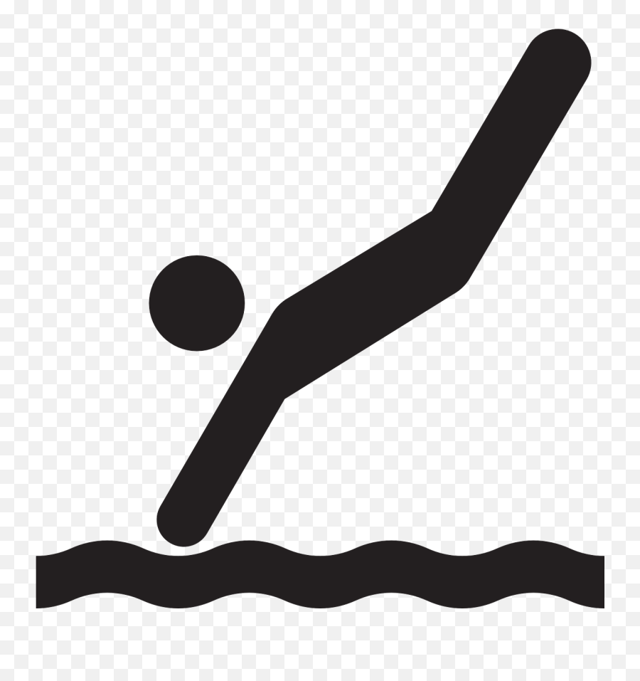 Diver Silhouette Diving Sport Pool - Diving Clipart Emoji,Swimming Running Biking Emoji
