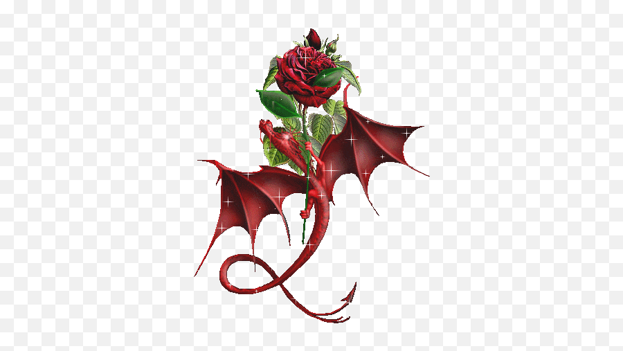 Glitter Pictures - Dragon With A Rose Emoji,Dragon Emoticons