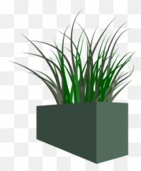 Gras In Vierkante Planter - Planters Clip Art Emoji,Emoticons Fire
