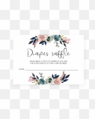Floral Watercolor Baby Shower Diaper Raffle Ticket Template - Baby Shower Emoji,Ticket Emoji