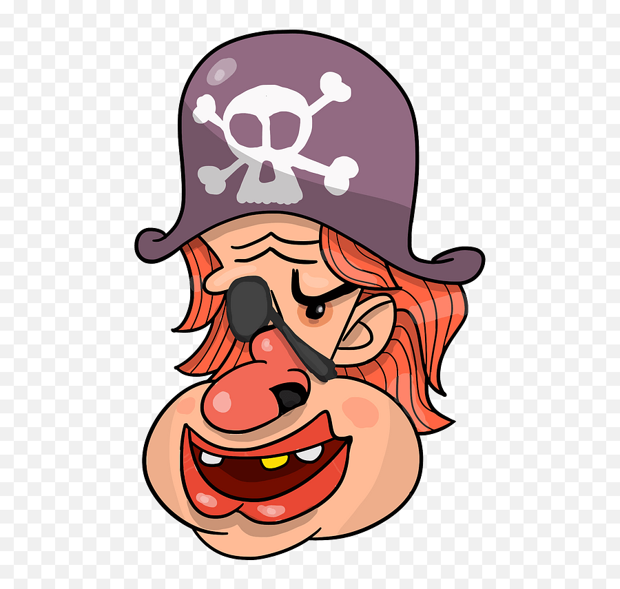 Pirate Head Character Clipart Free Download Creazilla - Clip Art Emoji,Pirate Ship Emoji