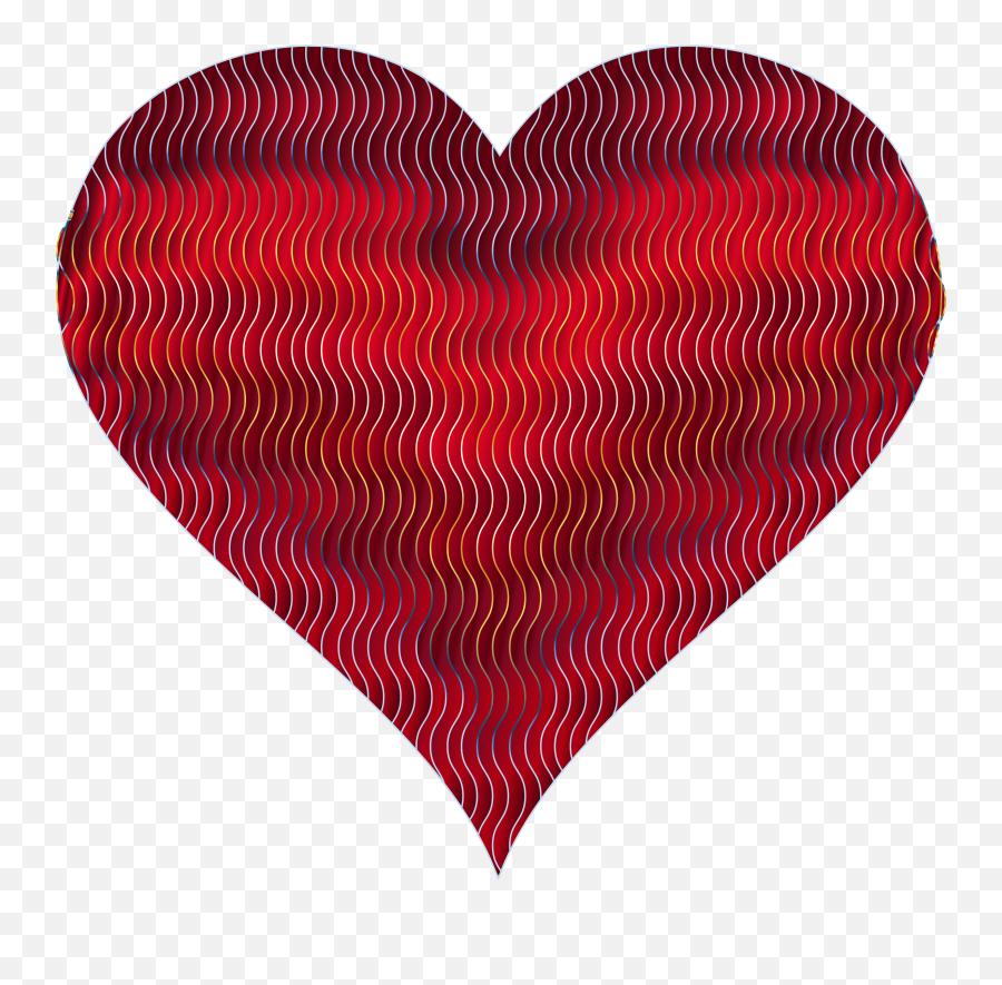 Colorful Wavy Heart 9 Color Red Heart Heart - Heart Emoji,Wavy Emoji
