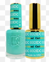 Dc Nail Lacquer And Gel Polish Dc032 Caribbean Island - Teal Dnd Gel Polish Emoji,Emoji Nail Polish