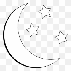 Clipart moon earth sun Transparent - Crescent Moon And Stars Outline Emoji