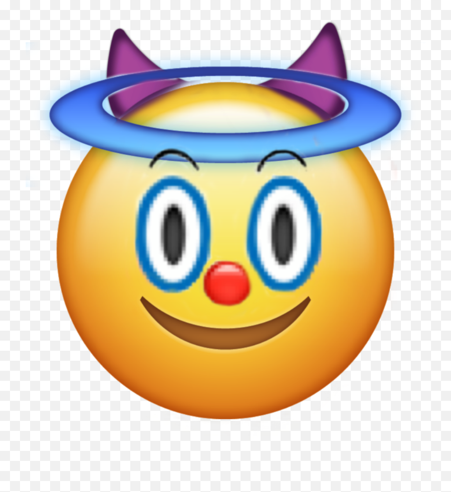 Clown Devil Angel Emoji Iphone Mix - Transparent Angel Emoji,Clown Emoji Meme