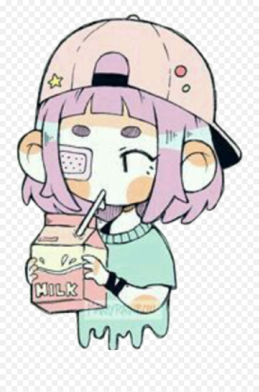 Interesting Milk Cool Anime Manga Japan - Pastel Art Emoji,Pasteles De Emojis