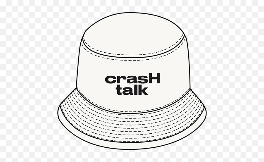 Crash Talk Bucket Hat Digital Album - Line Art Emoji,White Emoji Bucket Hat