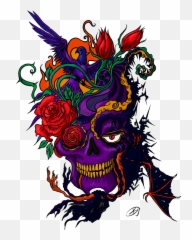 Color Tattoo Png Image Png Svg Clip Art For Web - Download Skull Tattoo Png Color Emoji,Emoji Tattoo Gun